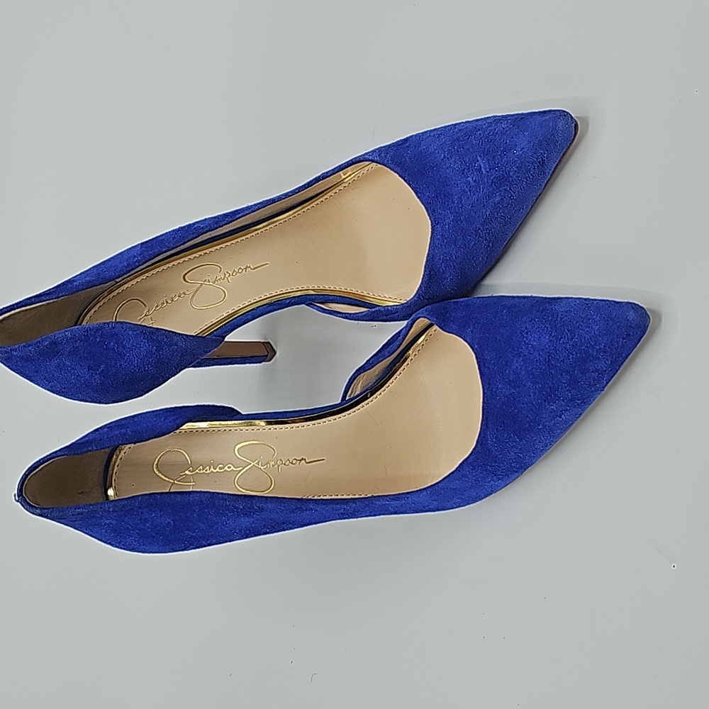 Jessica Simpson blue suede heels